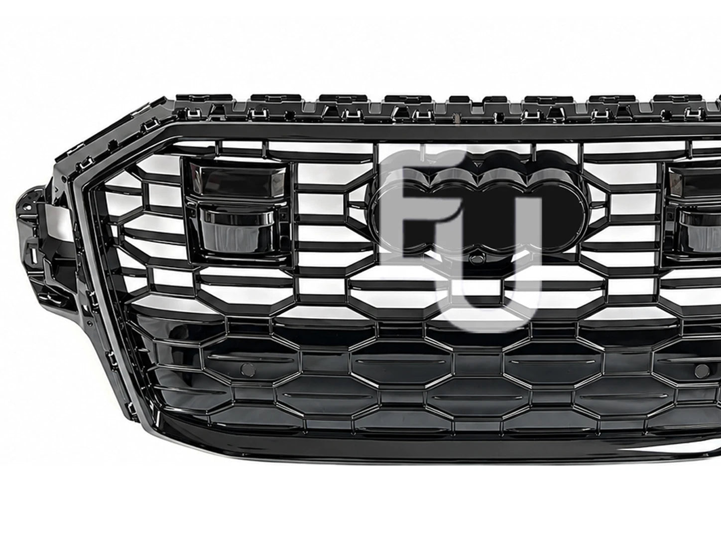 RSQ7 STYLE FRONT GRILL GRILLE FOR AUDI Q7 SQ7 4M 2020-2023 WITH ACC RADAR BLACK