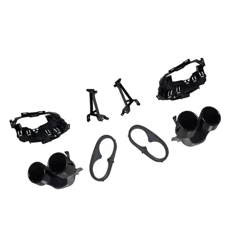 FOR MERCEDES GLB X247 AMG GLB45 STYLE REAR DIFFUSER VALANCE & BLK TAILPIPES 19+