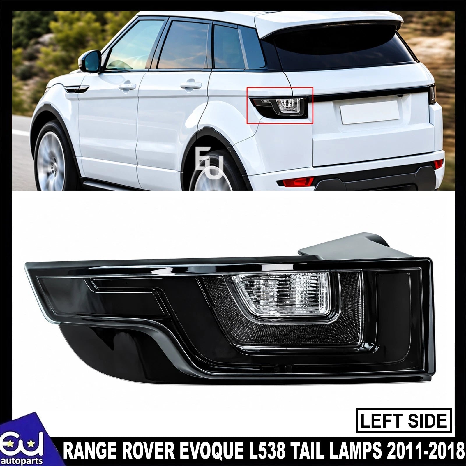 LED SMOKED REAR TAIL LIGHT LAMPS LEFT FOR LAND RANGE ROVER EVOQUE L538 2011-2018