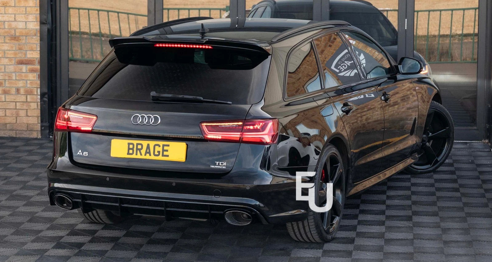 RS6 CONVERSION REAR DIFFUSER WITH BLACK TIPS FOR AUDI A6 C7.5 2015-18 BODYKIT