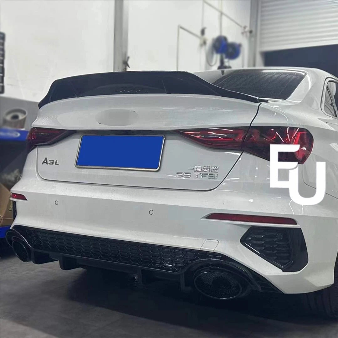 FOR AUDI A3 S3 8Y S-LINE SEDAN SALOON RS3 LOOK REAR BUMPER DIFFUSER PIPES 2020+