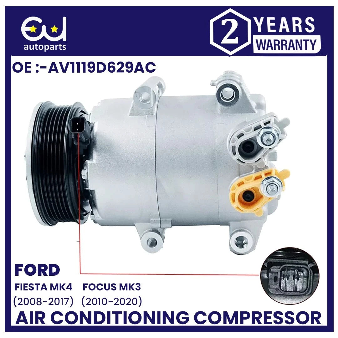 AIR CONDITIONING A/C COMPRESSOR FOR FORD FOCUS MK3 FIESTA MK6 AV1119D629BA 08-20