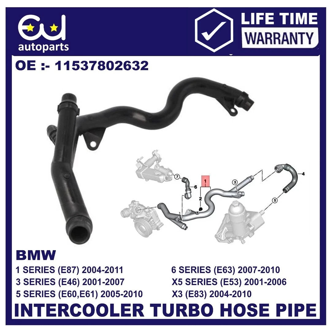 INTERCOOLER TURBO HOSE PIPE FOR BMW 1 3 5 SERIES E87 E46 E90 E91 E60 E61 X3 E83