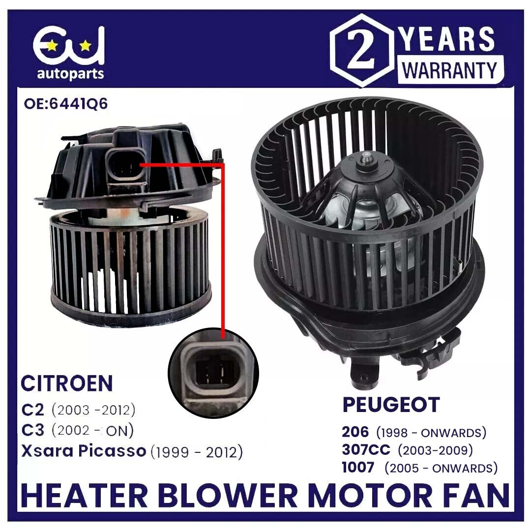 HEATER BLOWER MOTOR FAN FOR CITROEN C2 C3 XSARA PEUGEOT 206 307 1007 OEM 6441Q6