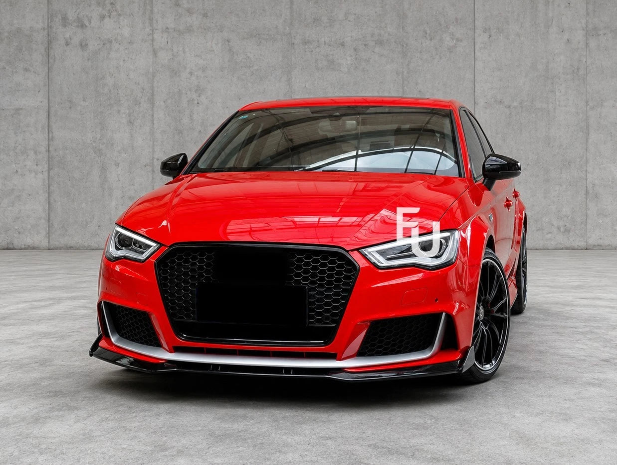 RS3 LOOK FRONT BUMPER BODYKIT FRONT SPLITTER FOR AUDI A3 S3 8V 2012-2016 HATCH