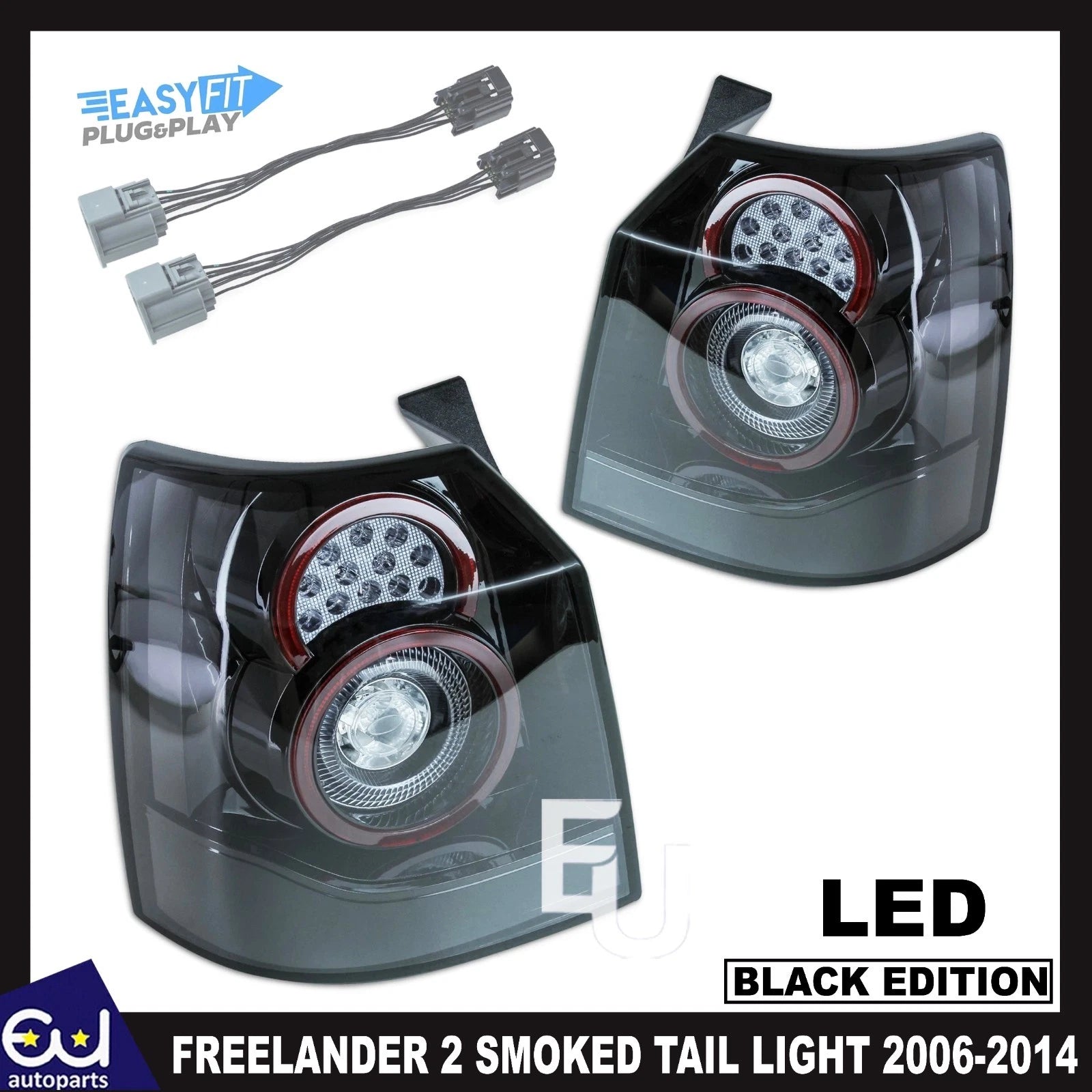 BLACK LED REAR LIGHT FOR FREELANDER 2 2006-14 STYLE TAIL LAMP SMOKED