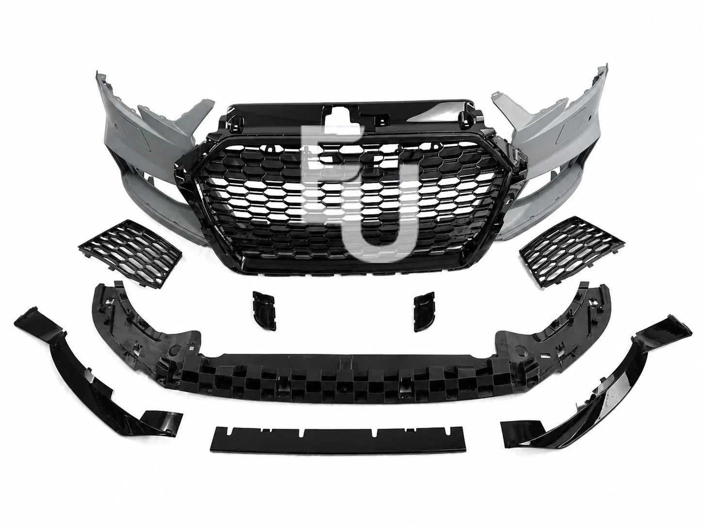 RS3 STYLE FRONT BUMPER CONVERSION KIT FOR AUDI A3 S3 8V 2016–2020 FACELIFT SEDAN