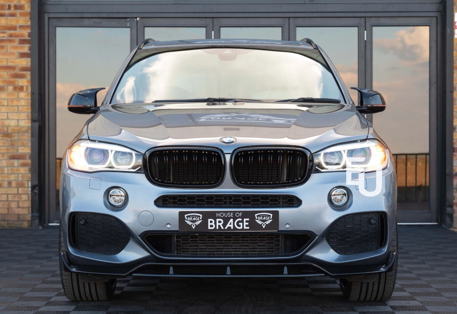 PAIR FOR BMW F15 F85 X5 F16 F86 X6 KIDNEY GRILL GRILLE GRILLS GLOSS BLACK 2014 +