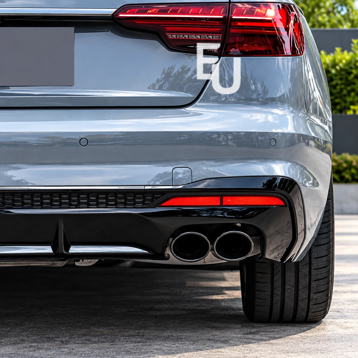 FOR AUDI A4 S4 B9.5 8W S-LINE FACELIFT LCI REAR BUMPER DIFFUSER BLACK 2020-2025