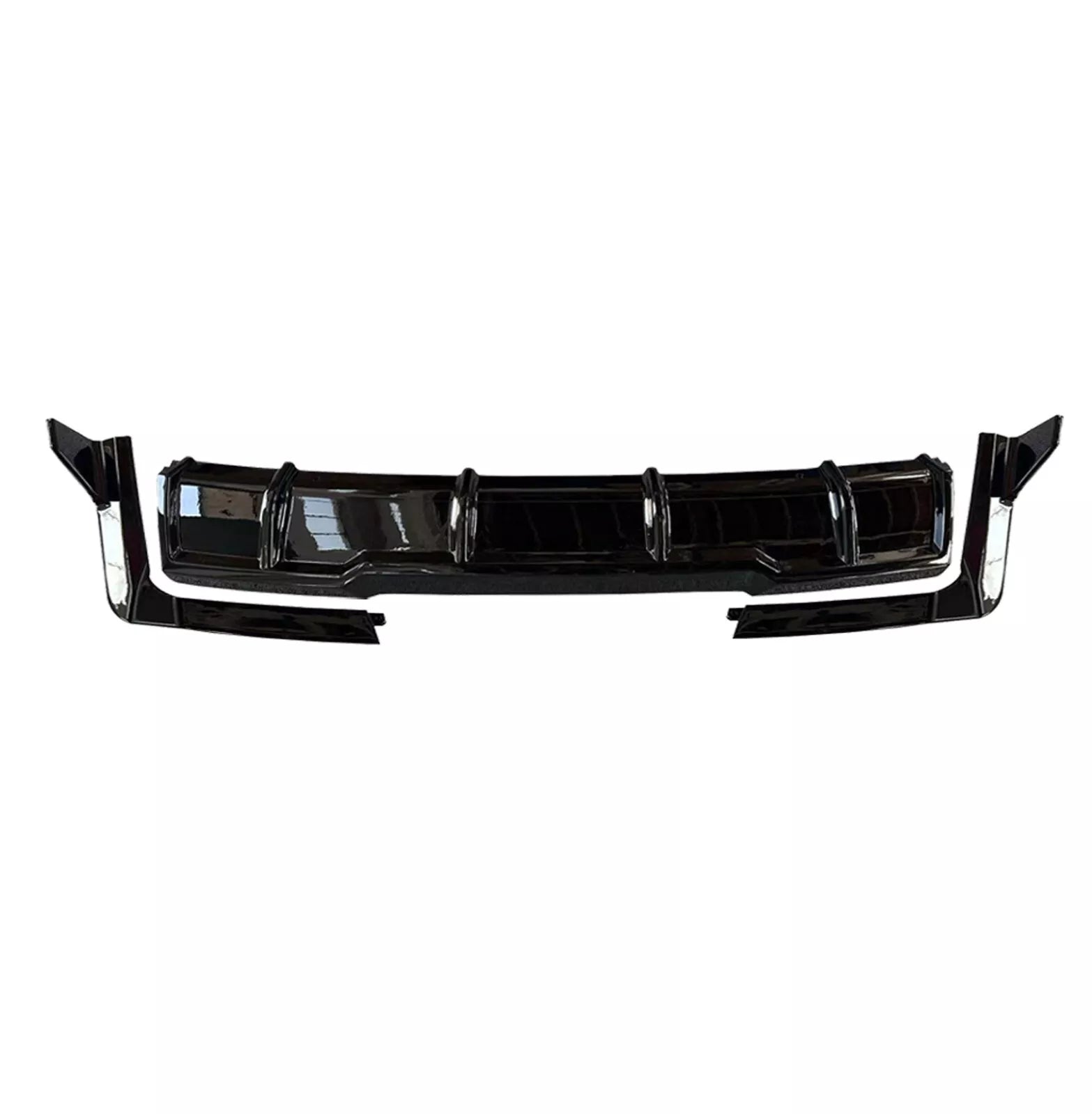 FOR AUDI Q7 SQ7 S LINE 4M REAR DIFFUSER BUMPER LIP SPLITTER SPOILER GLOSS BLACK