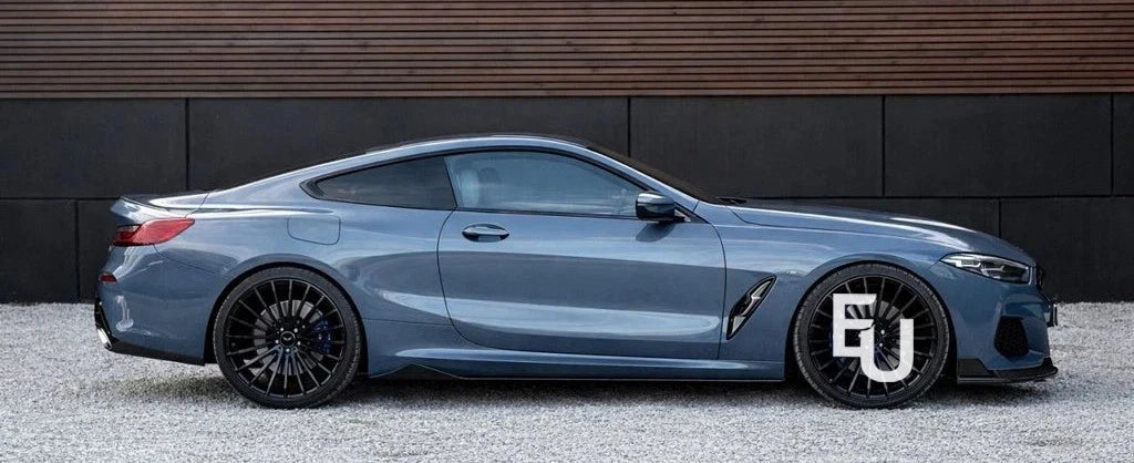 GLOSS BLACK SIDE SKIRT EXTENSION BLADES FOR BMW 8 SERIES M COUPE G14 G15 2019+