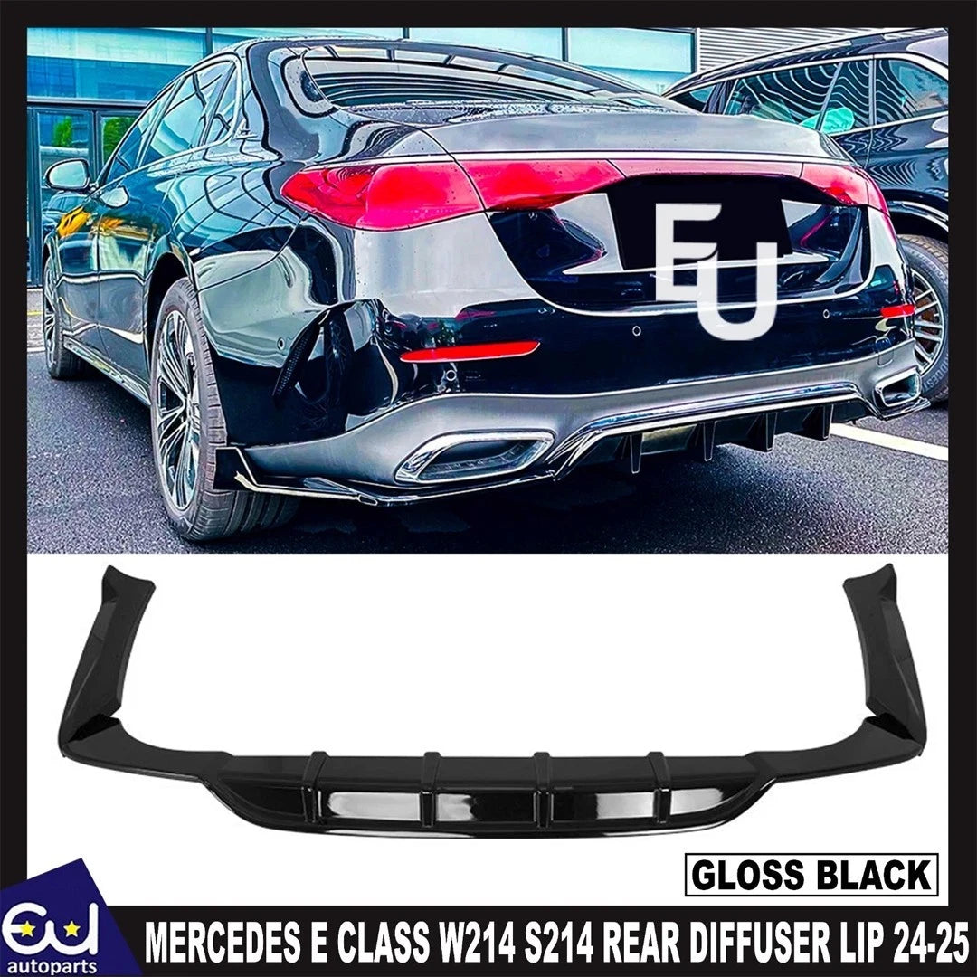 FOR MERCEDES E Class W214 S214 REAR BUMPER DIFFUSER LIP GLOSS BLACK 2024-2025