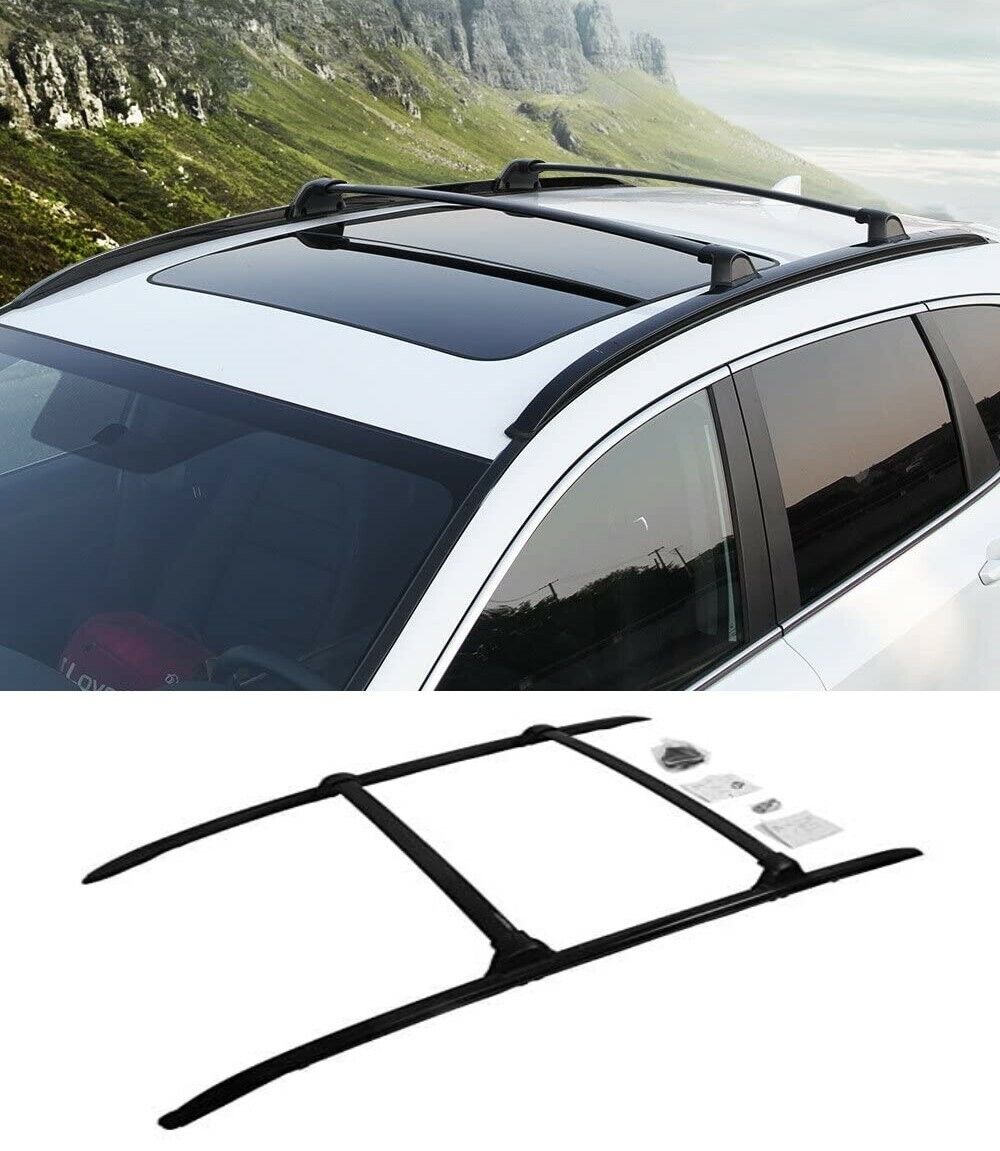 4PCS BLACK FOR HONDA CRV CR-V MK5 ROOF RAILS CROSS BARS RACK SET PAIR OEM 2017+