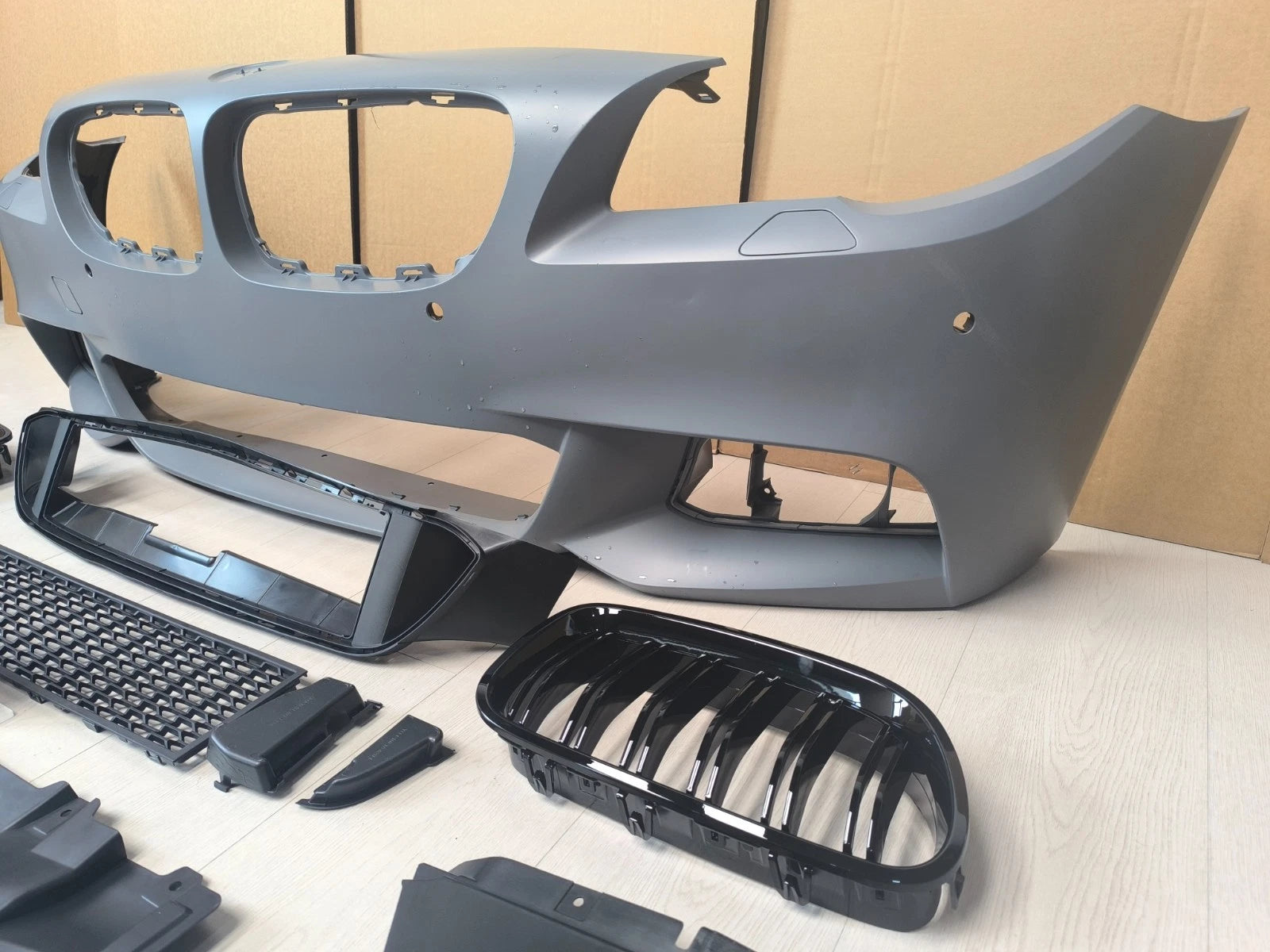 FRONT BUMPER FOR BMW 5 SERIES F10 F11 M-SPORT 2013-17 PRIMED PDC & WASHER HOLES