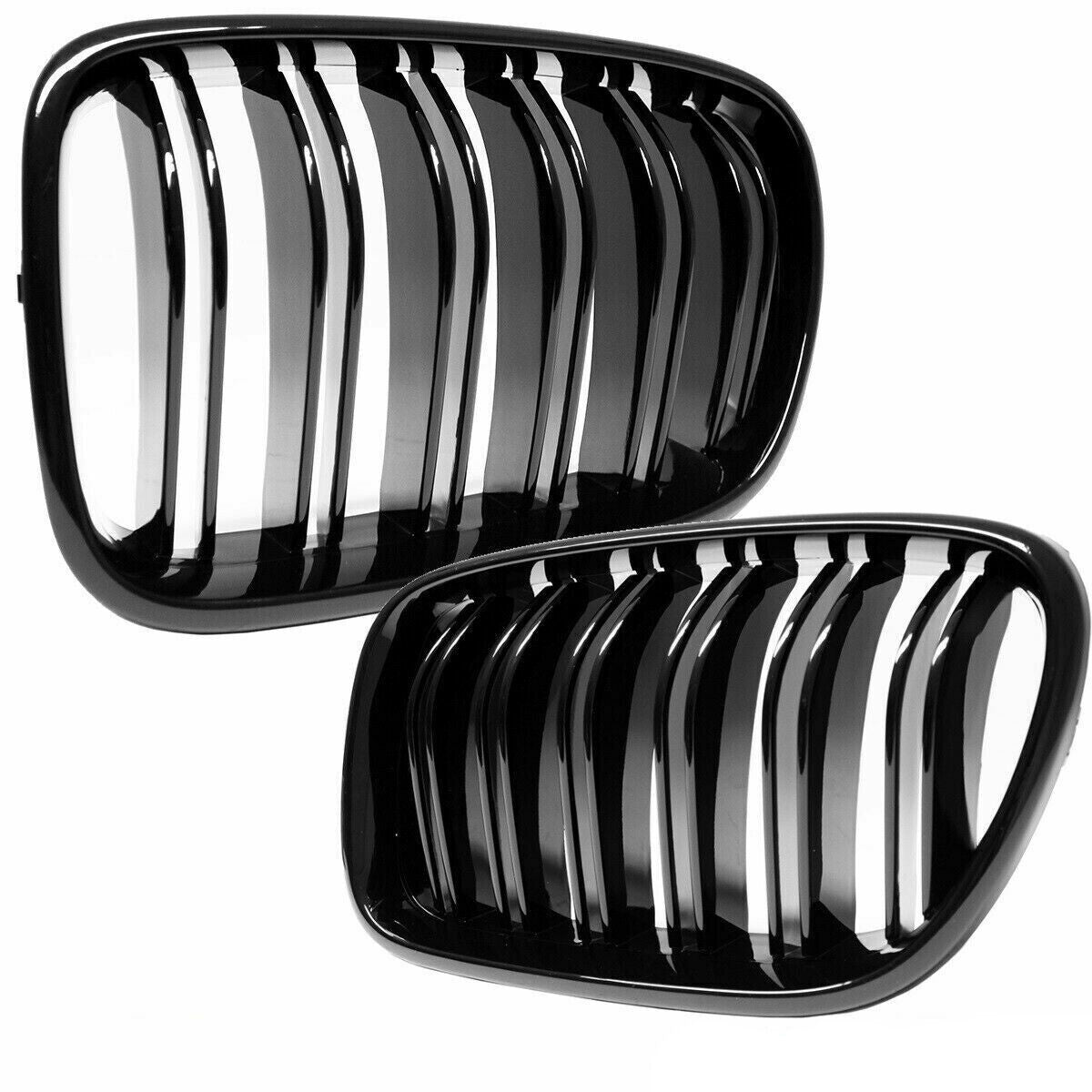 FOR BMW F25 X3 F26 X4 2010-14 GLOSS BLACK FRONT KIDNEY DUAL TWIN GRILLE GRILL