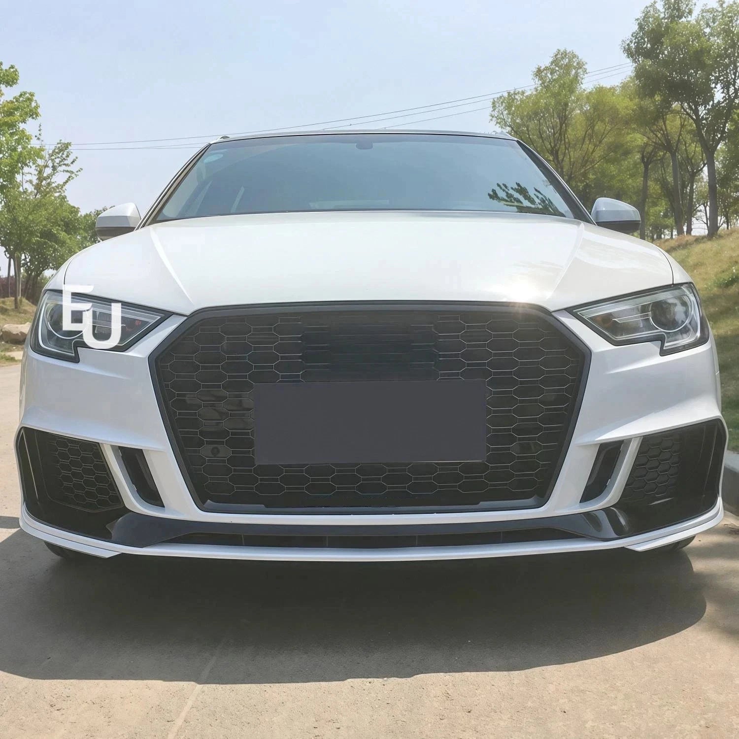 FRONT BUMPER RS3 STYLE LOOK PRIMER CONVERSION FOR AUDI A3 SEDAN 8V 2016-2020