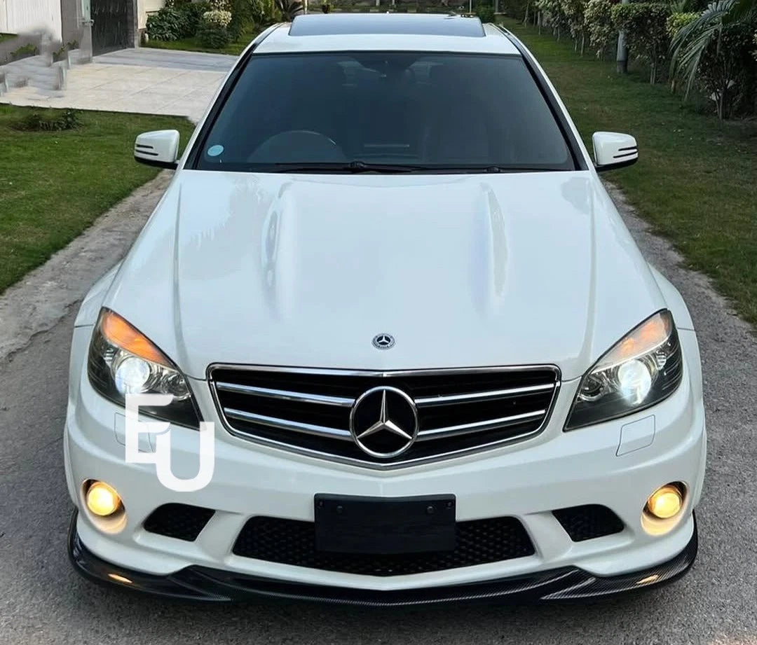 FOR MERCEDES BENZ C CLASS W204 C63 FRONT SPLITTER SPOILER LIP GLOSS BLACK 07-10