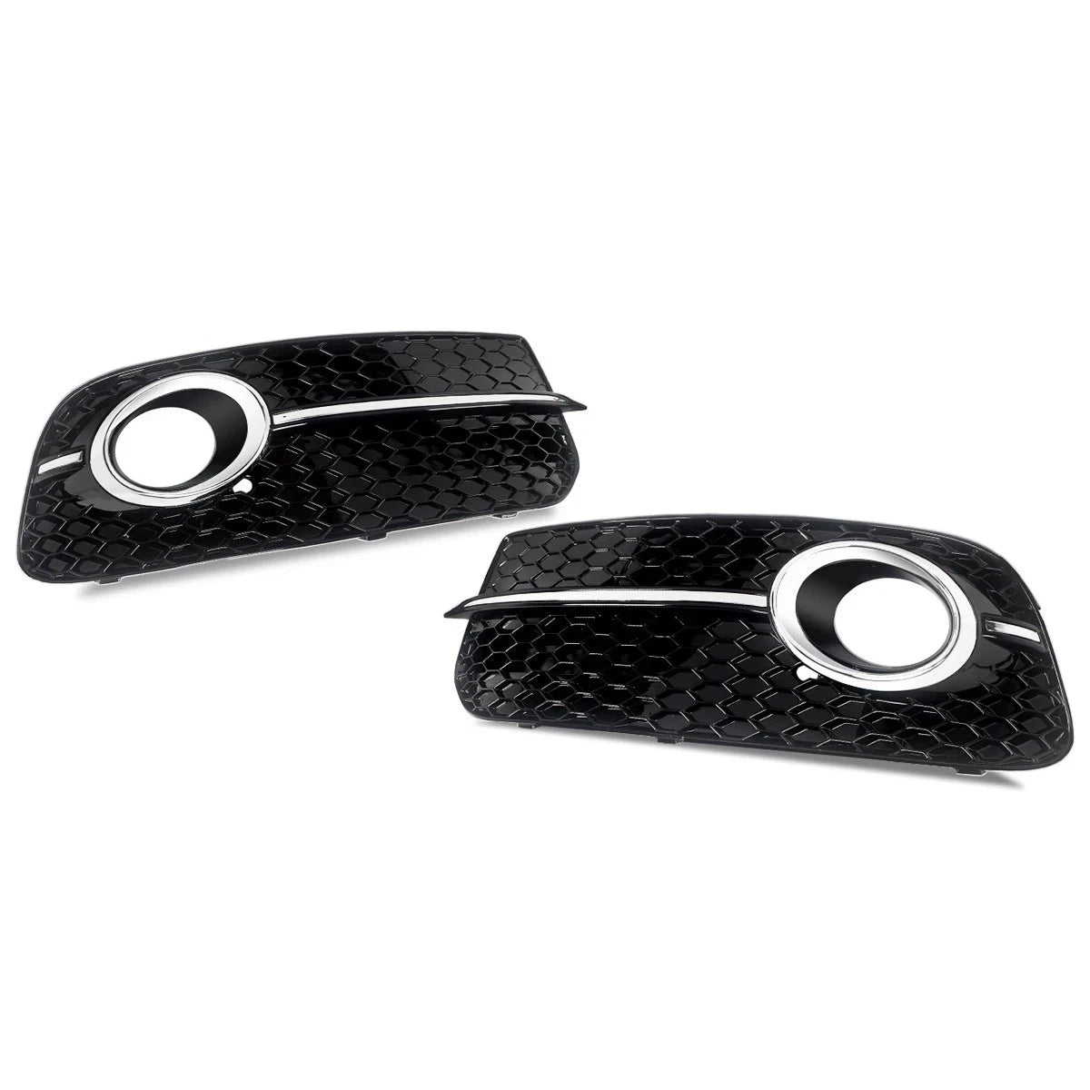 FOR AUDI Q5 2013–2017 GLOSS BLACK FRONT BUMPER FOG LIGHT GRILLE COVER SQ5 STYLE