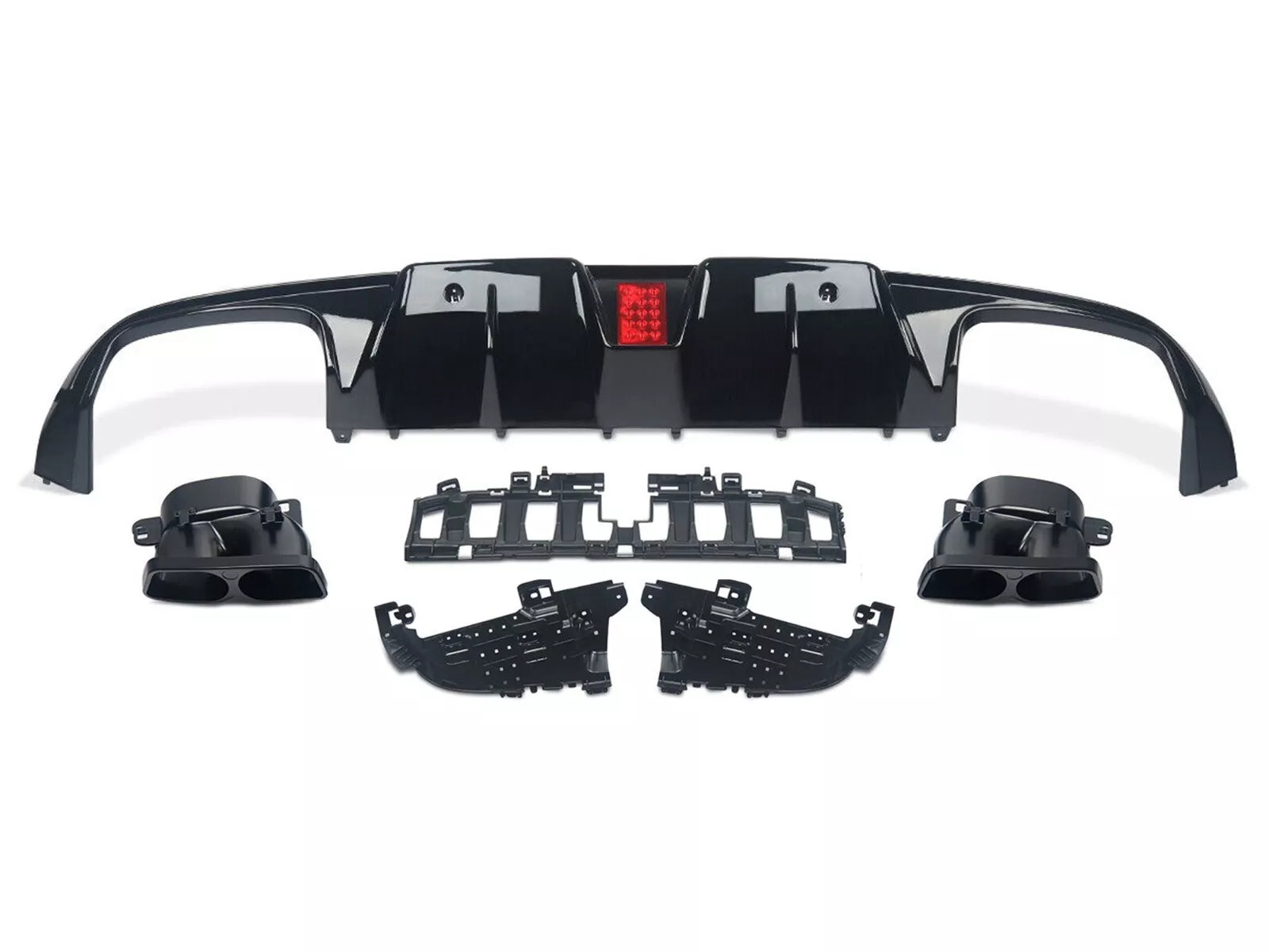 FOR MERCEDES C CLASS C205 A205 COUPE AMG C63 BB STYLE REAR DIFFUSER + TAIL PIPES