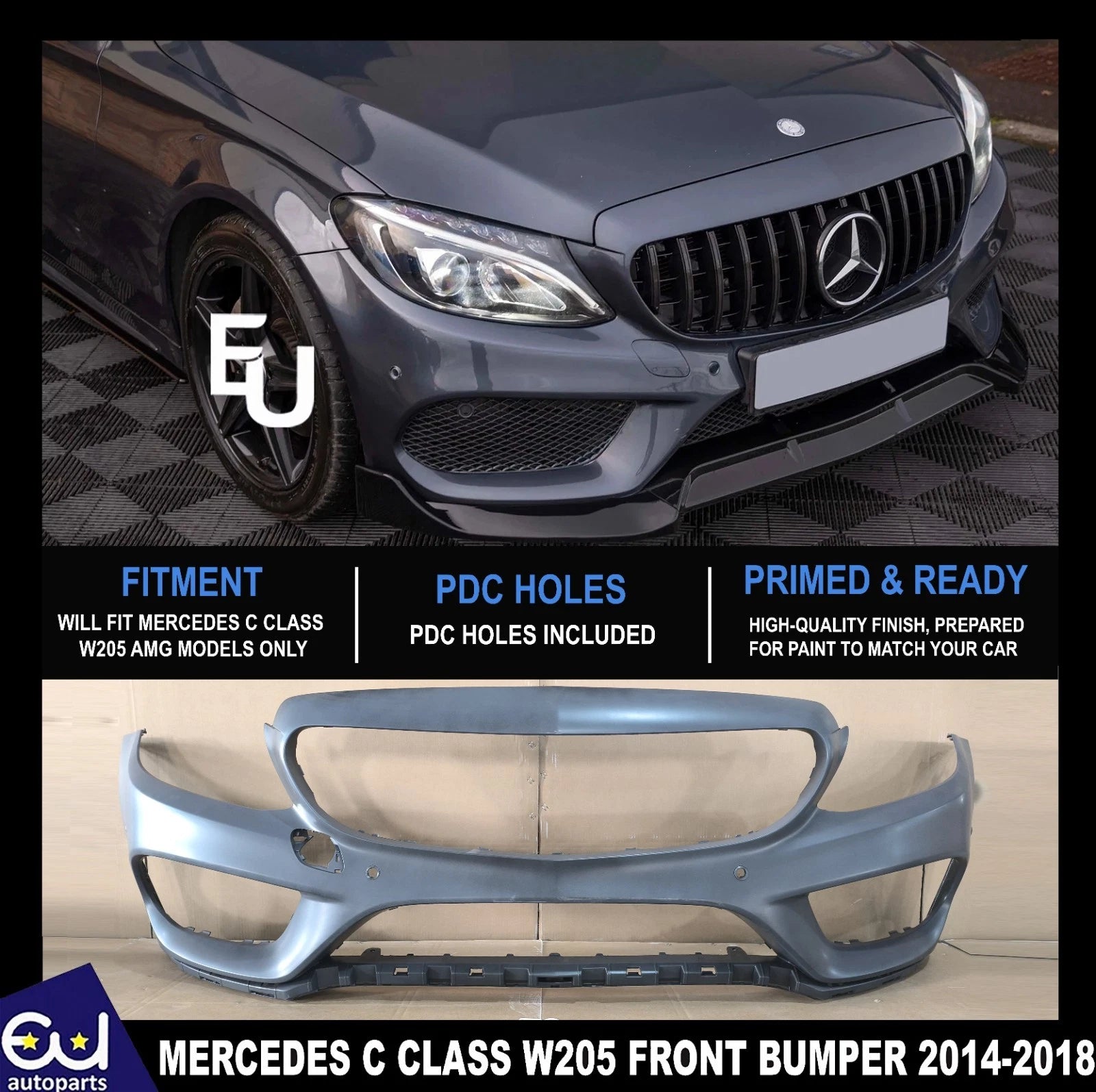 FOR MERCEDES C CLASS W205 2014-2018 FRONT BUMPER AMG LINE MODELS A2058801840