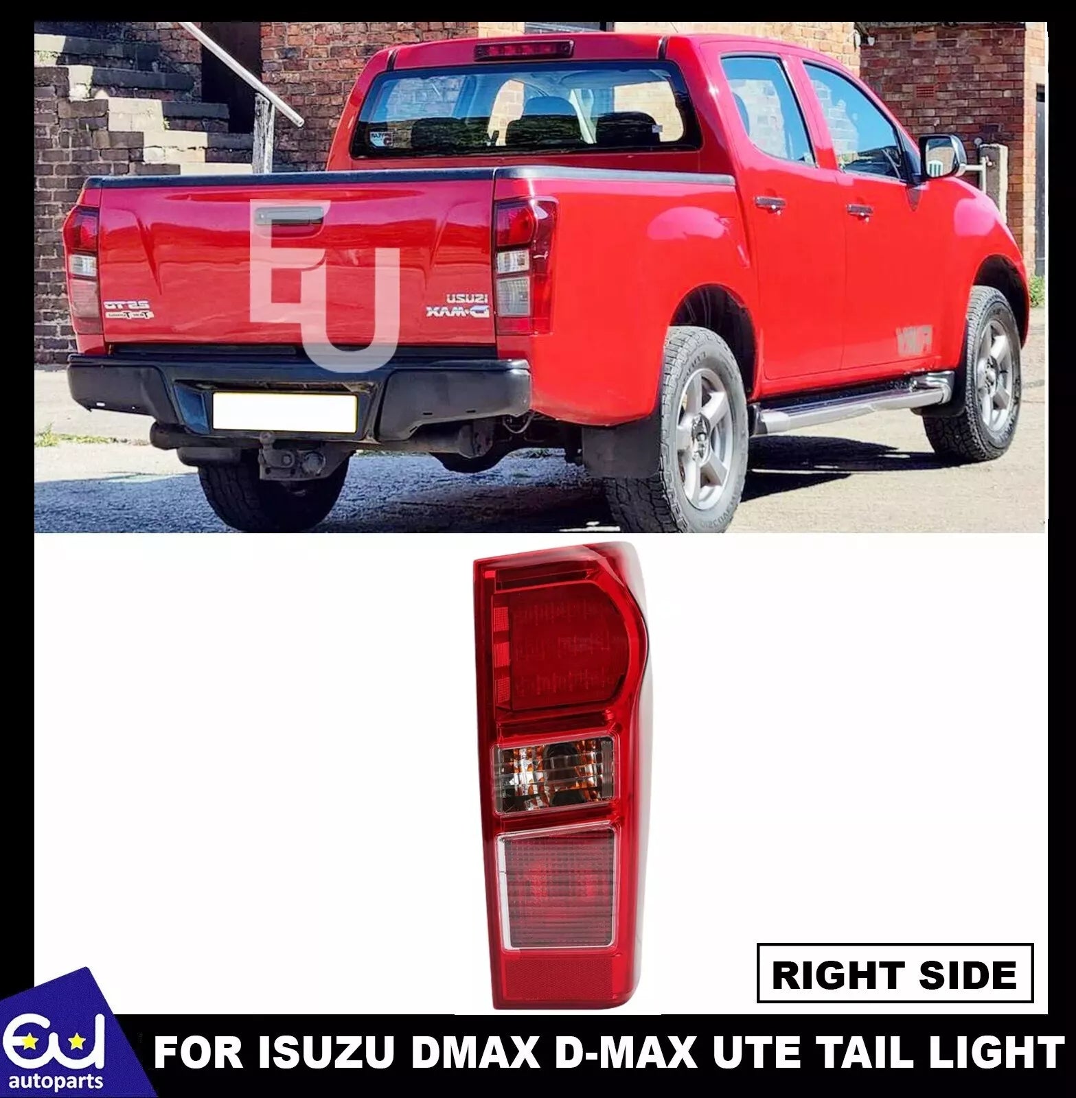 RIGHT LED REAR TAIL LIGHT BRAKE FOG LAMP W/ BULBS FOR ISUZU DMAX D-MAX 2015-2018