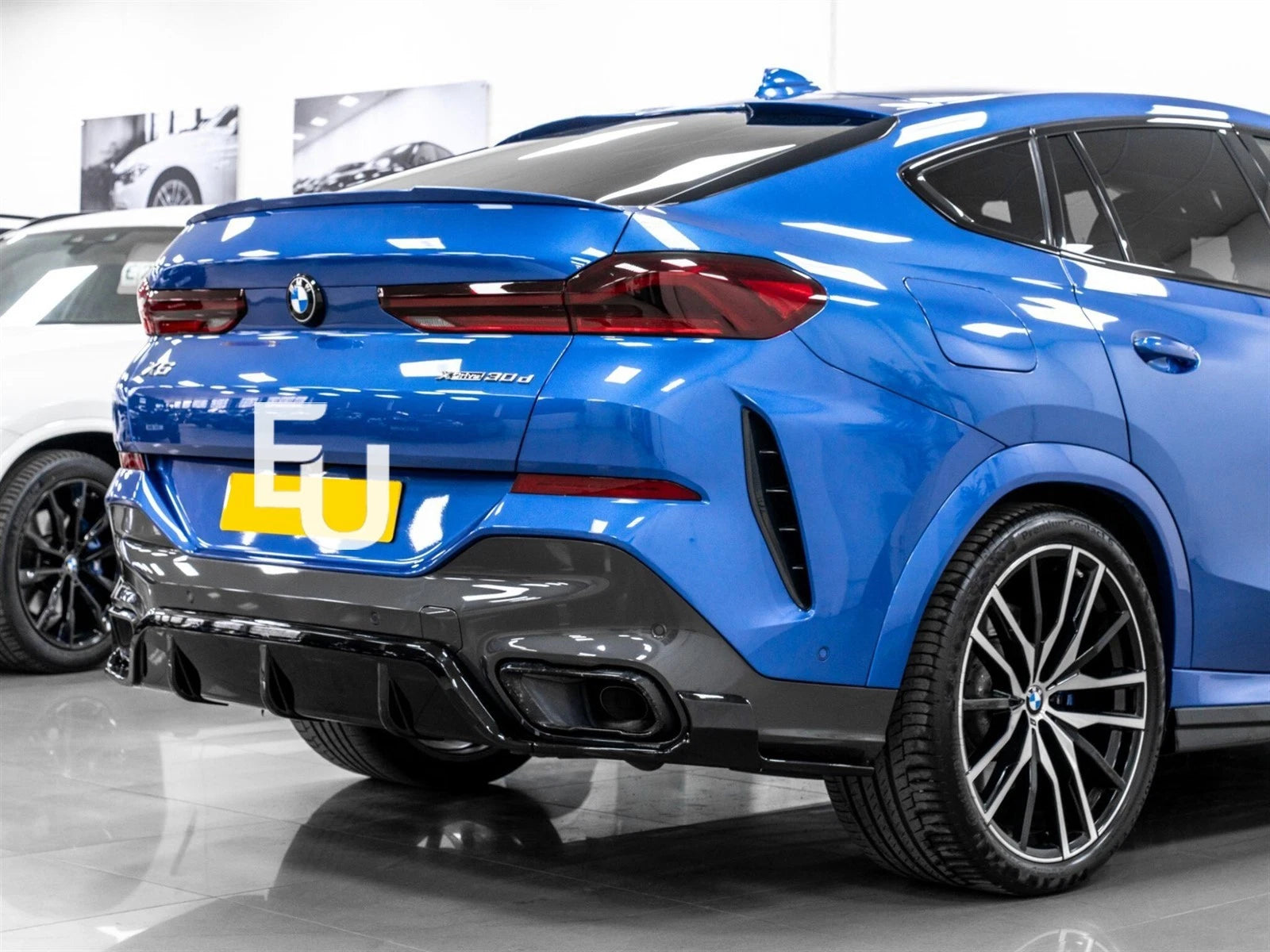 FOR BMW X6 G06 2019-2023 GLOSS BLACK REAR BUMPER DIFFUSER LIP SPLITTERS BODY KIT