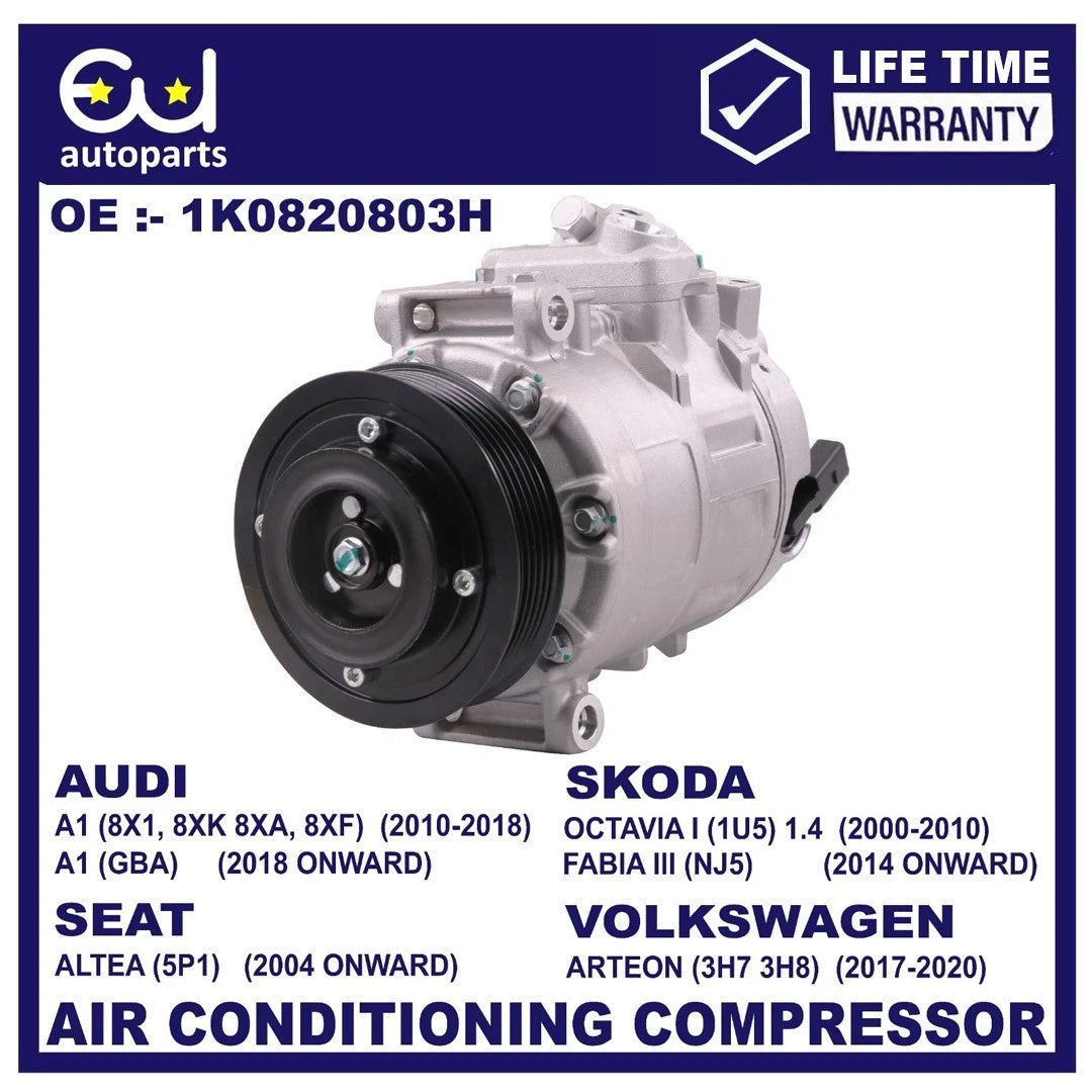 AIR CON A/C COMPRESSOR PUMP FOR SKODA FABIA VW BEETLE CADDY EOS CRAVELLE CRAFTER