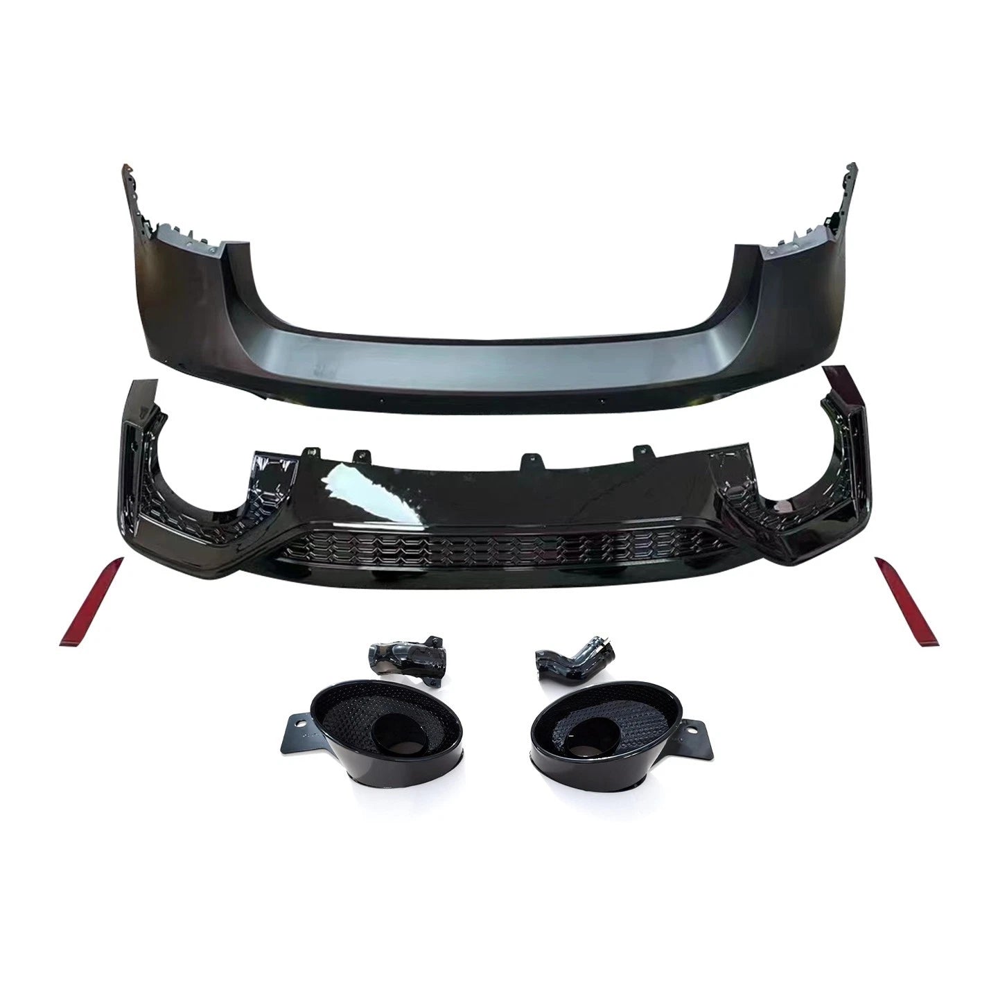 RS6 ABT CONVERSION REAR BUMPER DIFFUSER TAILPIPES FOR AUDI A6 S6 C8 AVANT 2018+