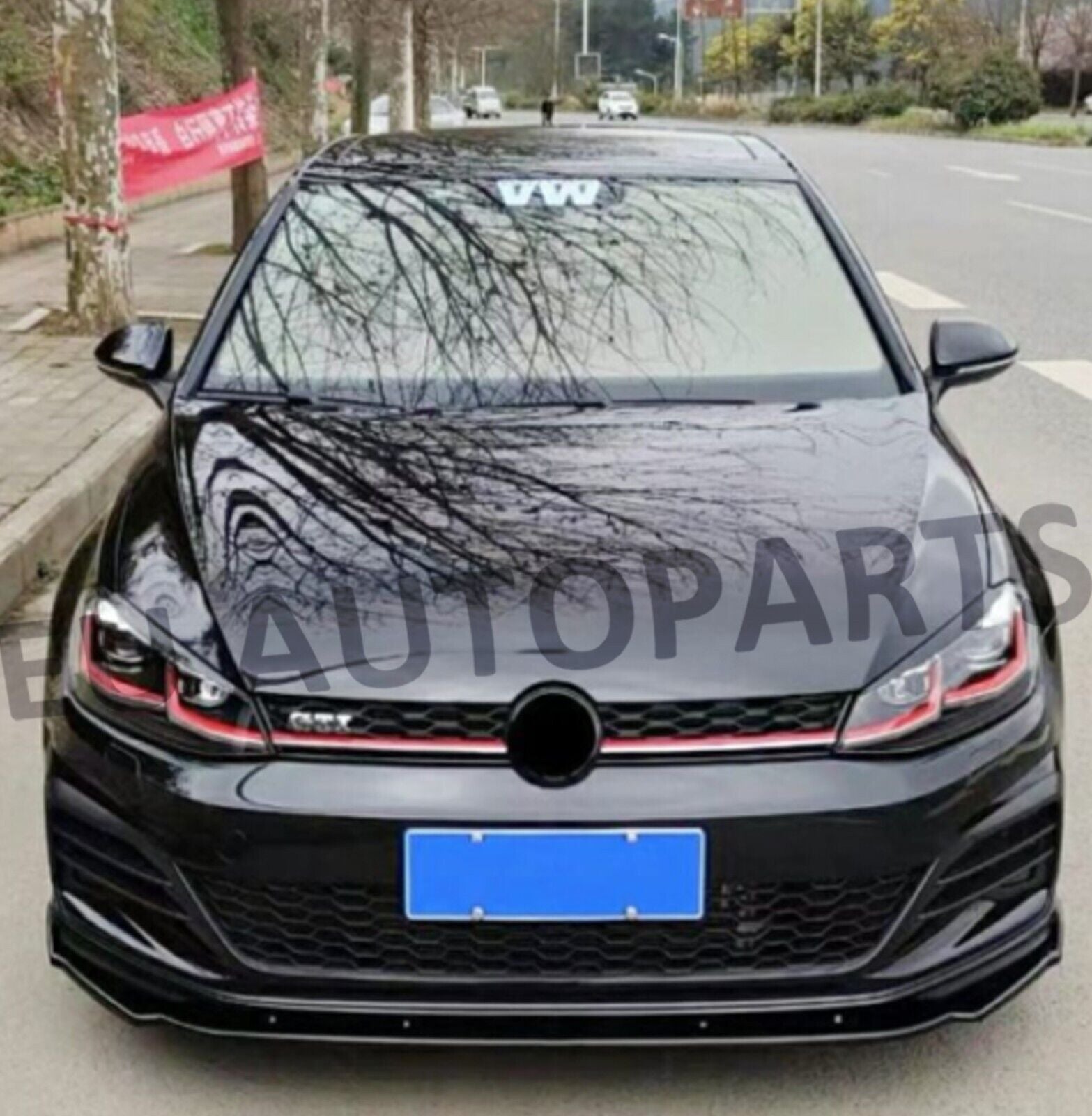 FOR VW GOLF MK7 MK7.5 R GTD GTI TSI TDI FRONT SPLITTER SPOILER LIP GLOSS 13-20