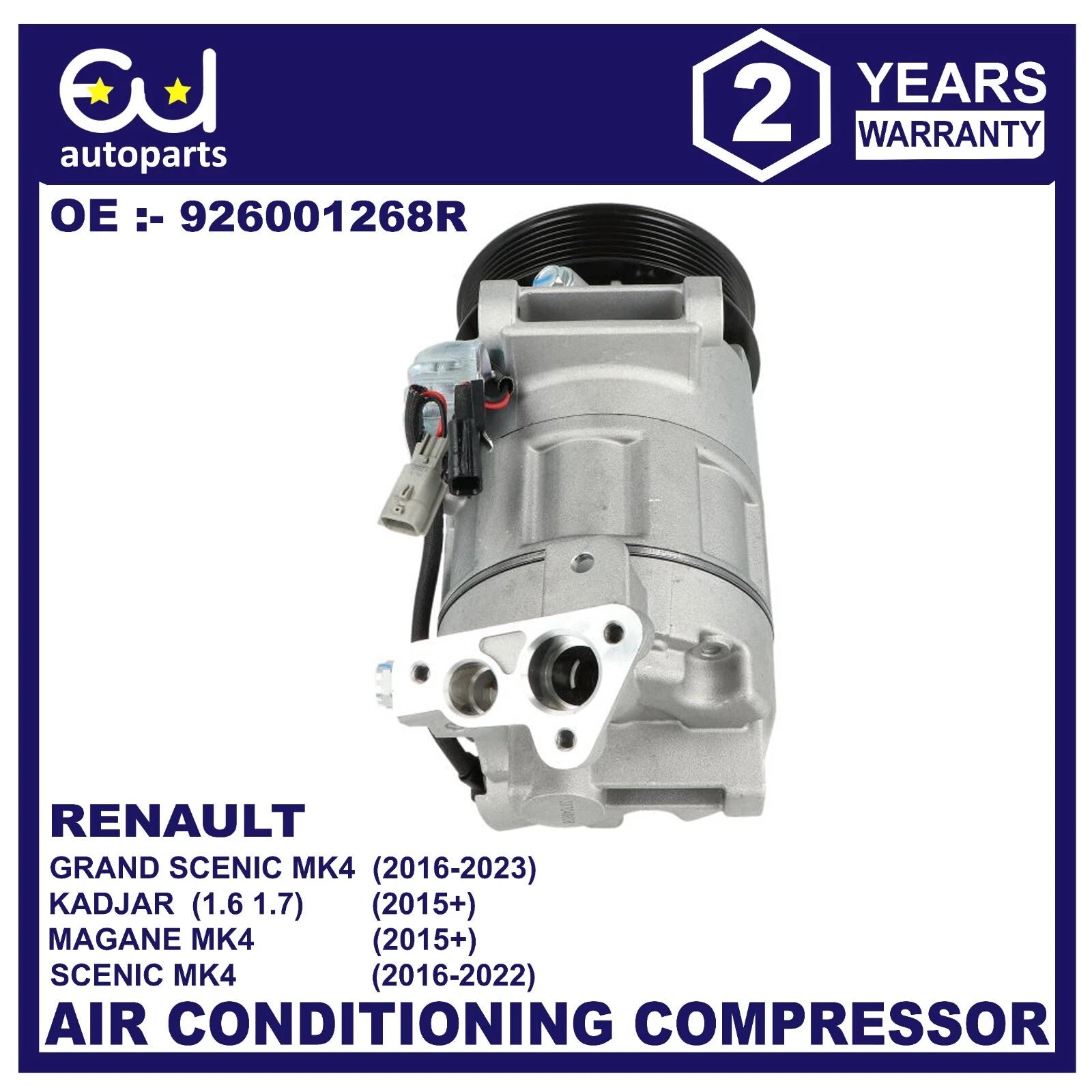 AIR CON A/C COMPRESSOR PUMP FOR RENAULT GRAND SCENIC MEGANE MK4 1.2 1.3 1.6 1.7