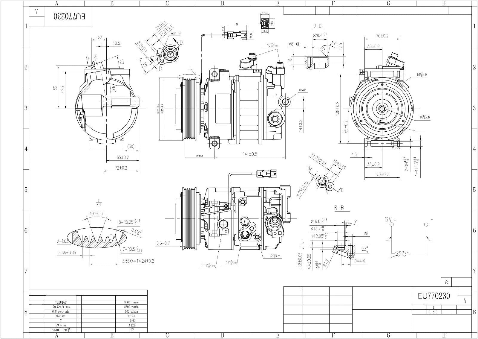 NEW AIR CONDITIONING A/C COMPRESSOR FOR SAAB 9-5 YS3E SERIES 1997-2009 12758380