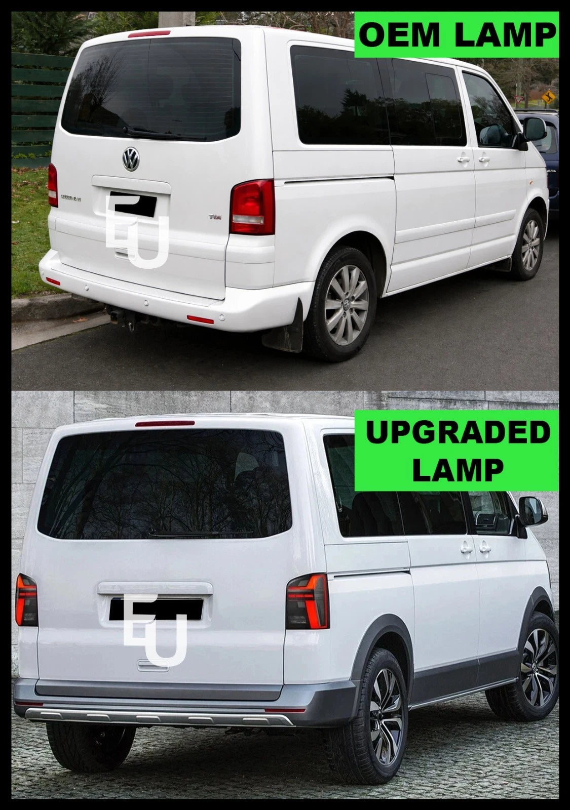 FOR VW MULTIVAN TRANSPORTER T5 T5.1 SMOKED LED REAR TAIL LIGHTS LAMP W/ANIMATION