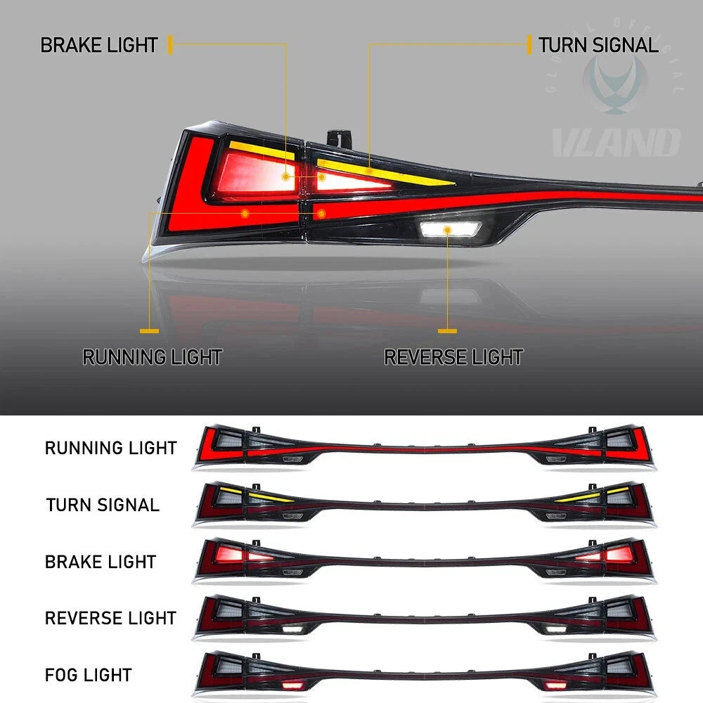 PAIR LED TAIL LIGHTS FOR LEXUS IS250 300H 350F 2014-2020 REAR LAMPS W/ANIMATION