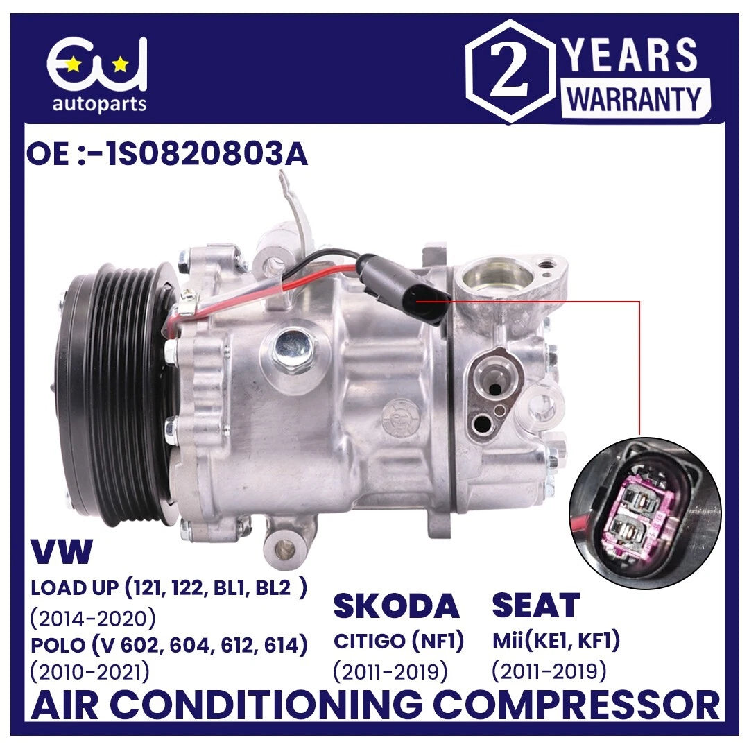 AIR CON A/C COMPRESSOR FOR SEAT MII KE1 KF1 SKODA CITIGO NF1 VW LOAD UP POLO V