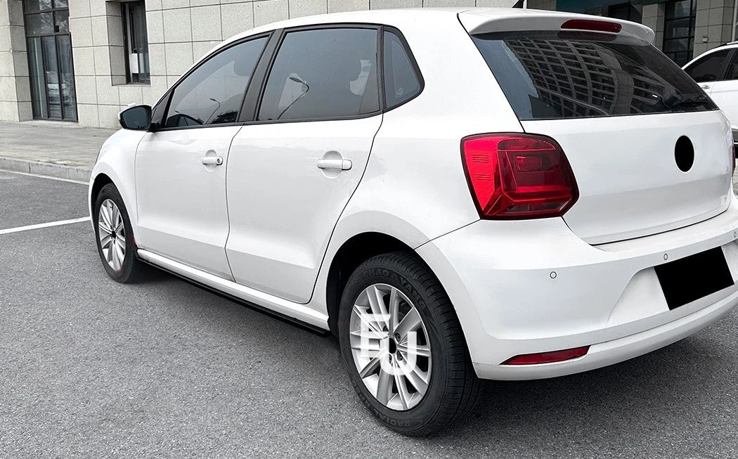 FOR VW POLO MK5 2009-2017 SE STANDARD SIDE SKIRT EXTENSION BLADES GLOSS BLACK