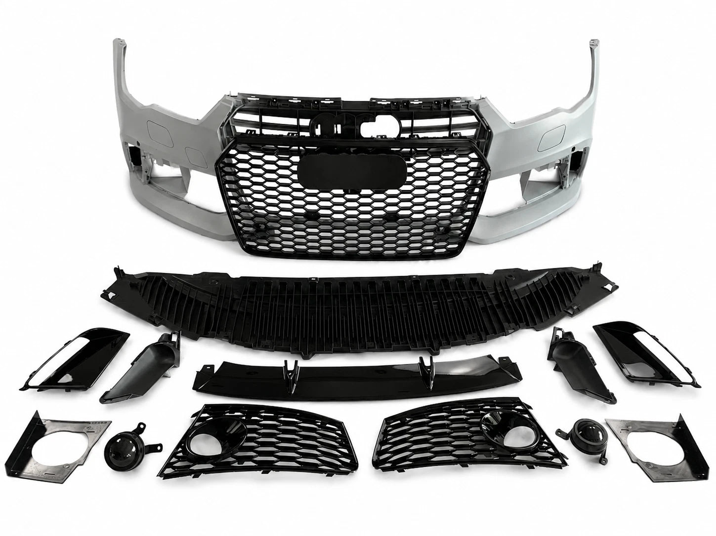 RS7 LOOK FRONT BUMPER CONVERSION KIT FOR AUDI A7 S7 C7.5 15-18 GRILLE W/SPLITTER