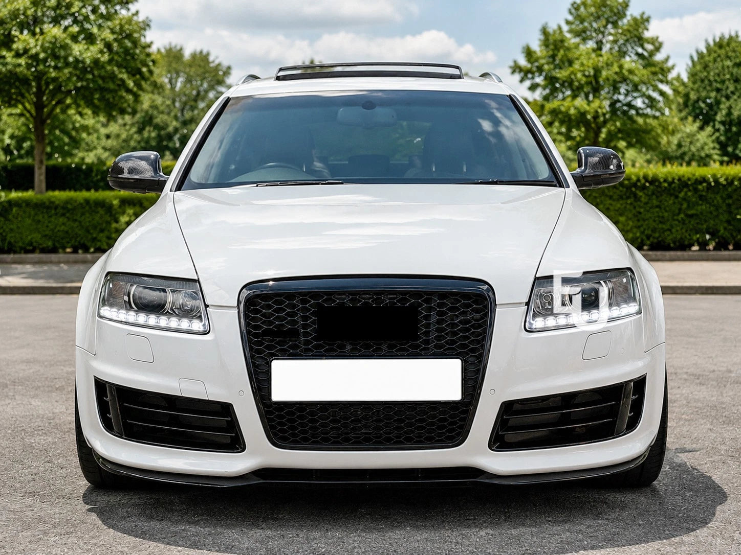 FRONT HONEYCOMB GRILL RS6 STYLE GRILLE GLOSS BLACK FOR AUDI A6 2004-2011