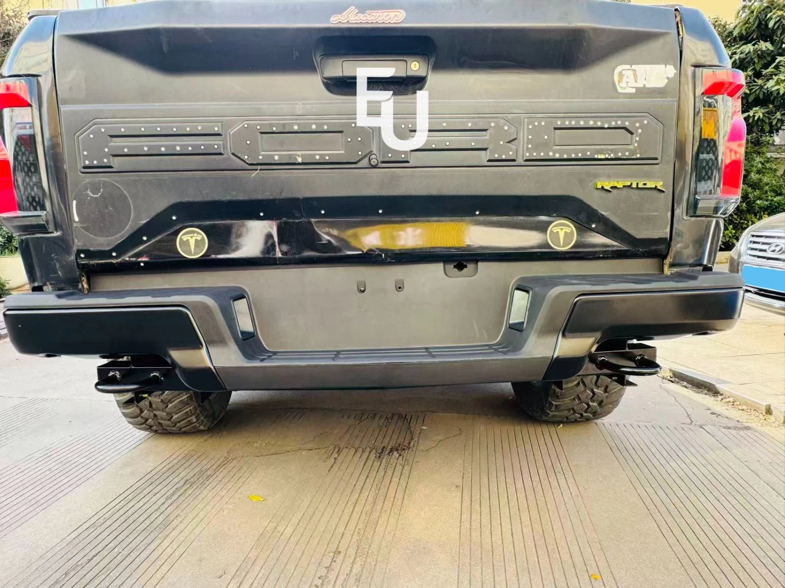 RAPTOR STYLE REAR BUMPER WITH 4 SENSOR HOLES FOR FORD RANGER T6 T7 T8 2011-2022