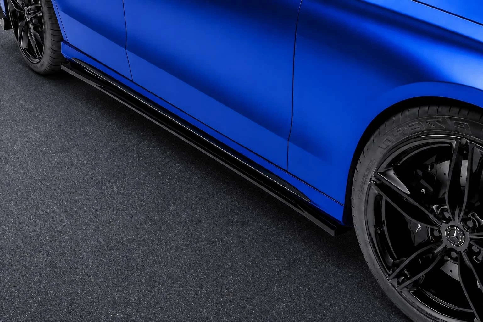 FOR MERCEDES E CLASS W214 S214 AMG LINE SIDE SKIRT EXTENSION LIP GLOSS BLACK 23+