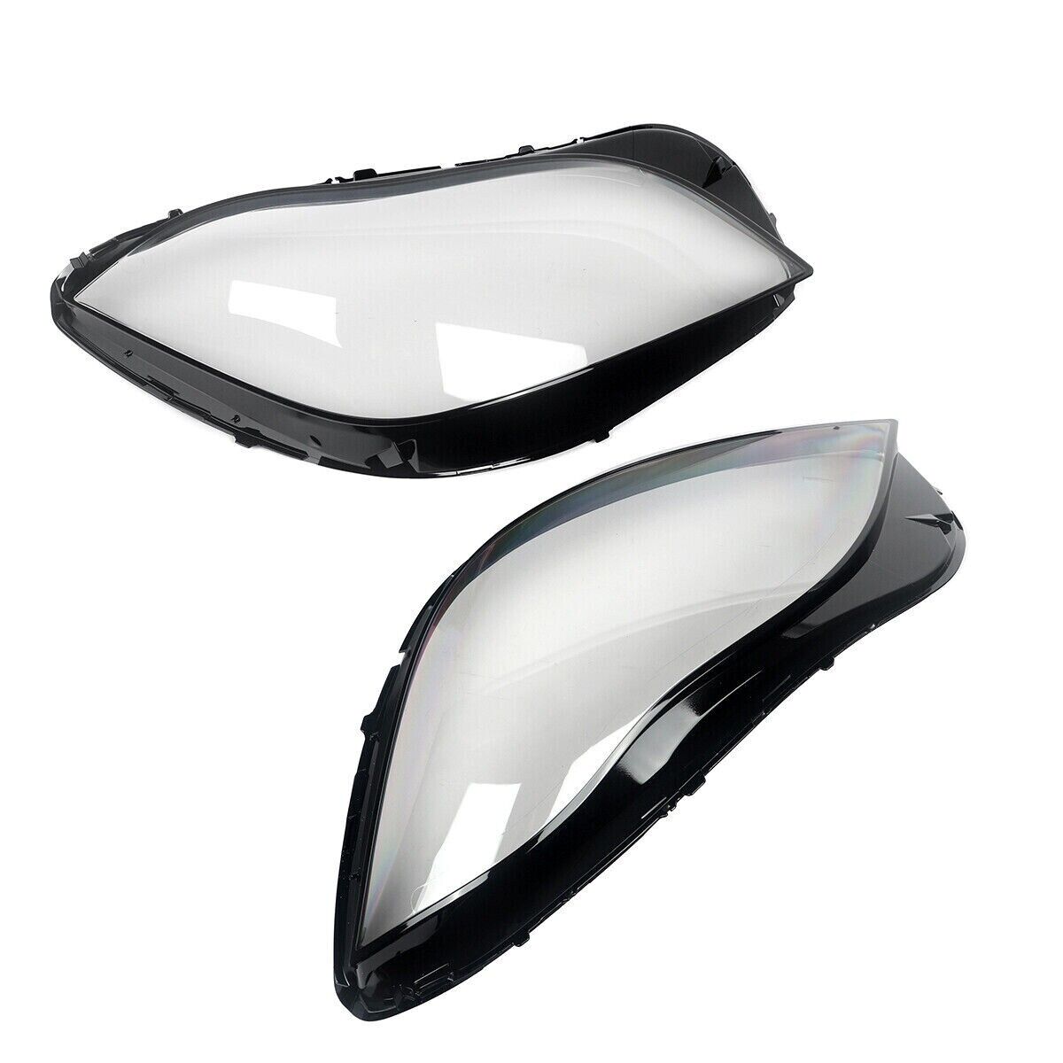 LEFT+RIGHT FRONT HEADLIGHT LENS COVER FOR MERCEDES BENZ CLS W218 C218 14-18 LCI