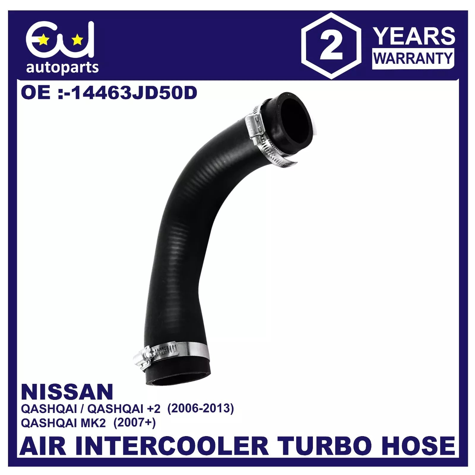 INTERCOOLER TURBO HOSE PIPE FOR NISSAN QASHQAI J10 J11 1.5 DCI 14463JD50D 2006+