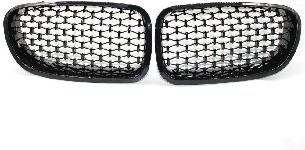 FOR BMW 5 SERIES F10 F11 FRONT BUMPER KIDNEY GRILLE GRILL GLOSS BLACK DIAMOND