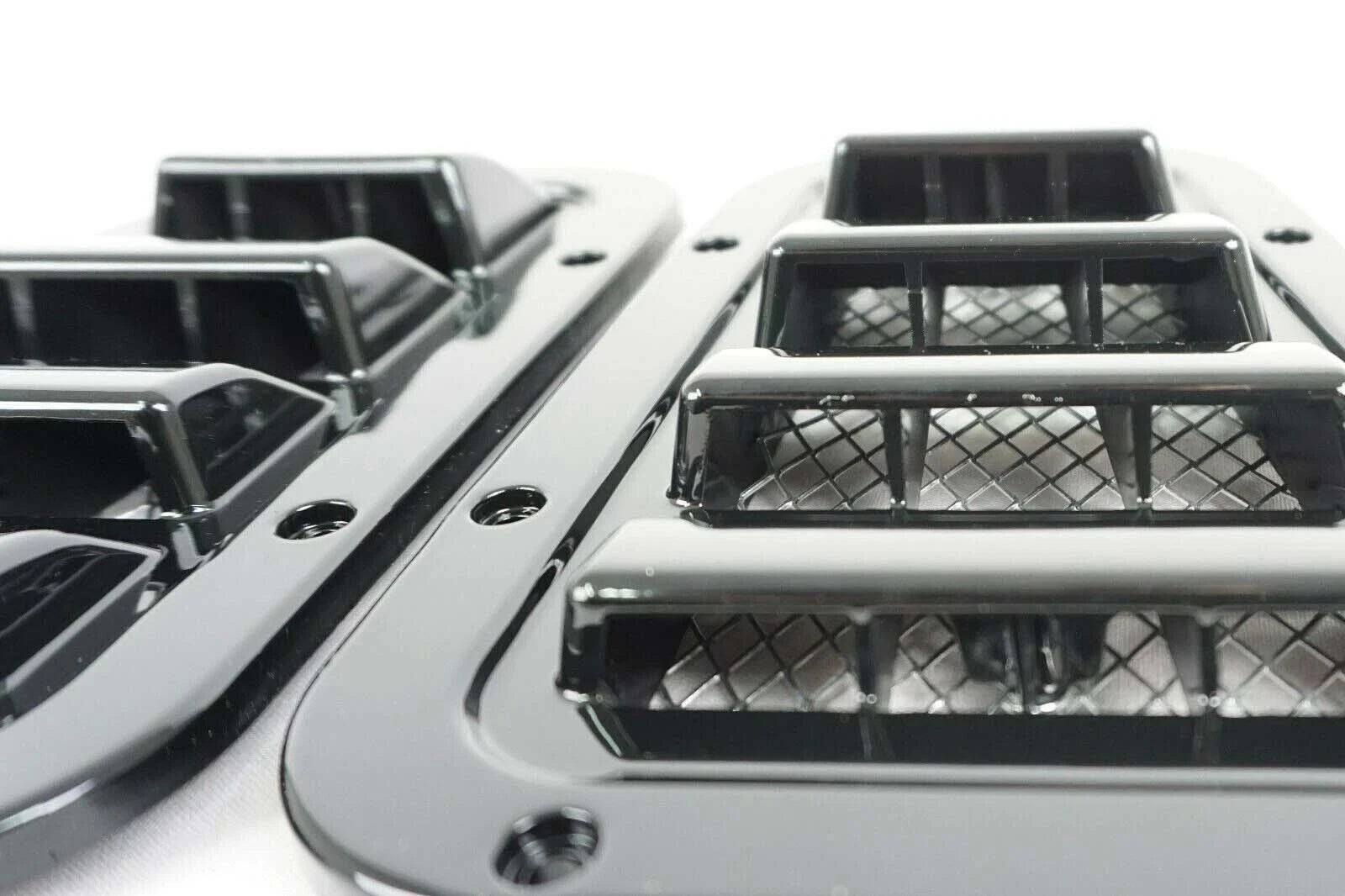 FOR LAND ROVER DEFENDER 90 110 TOP AIR INTAKE VENTS GLOSS BLACK WING BONNET SET