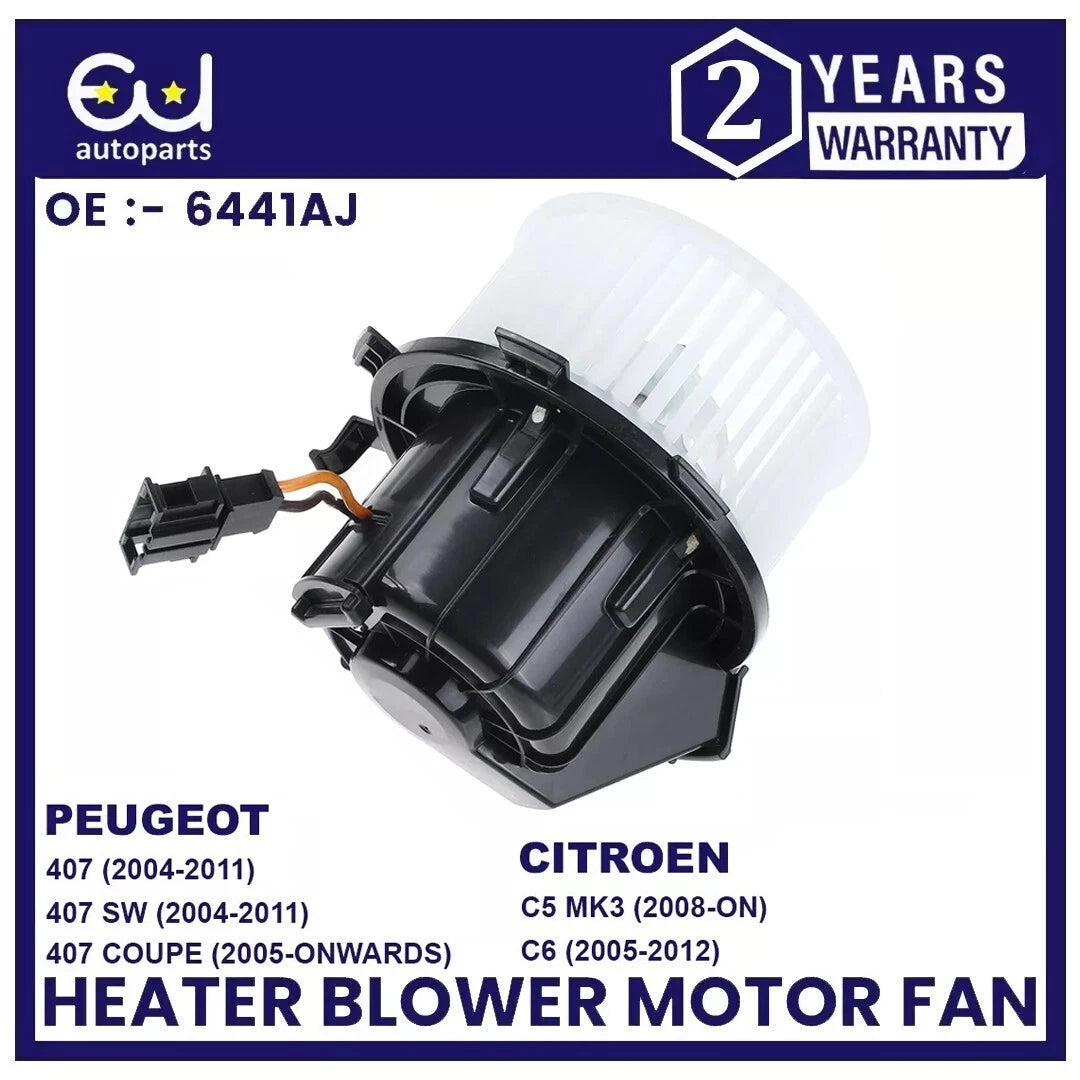 HEATER BLOWER MOTOR FAN FOR PEUGEOT 407 SW 2004-ON CITROEN C5 MK3 C6 2008-ON RHD