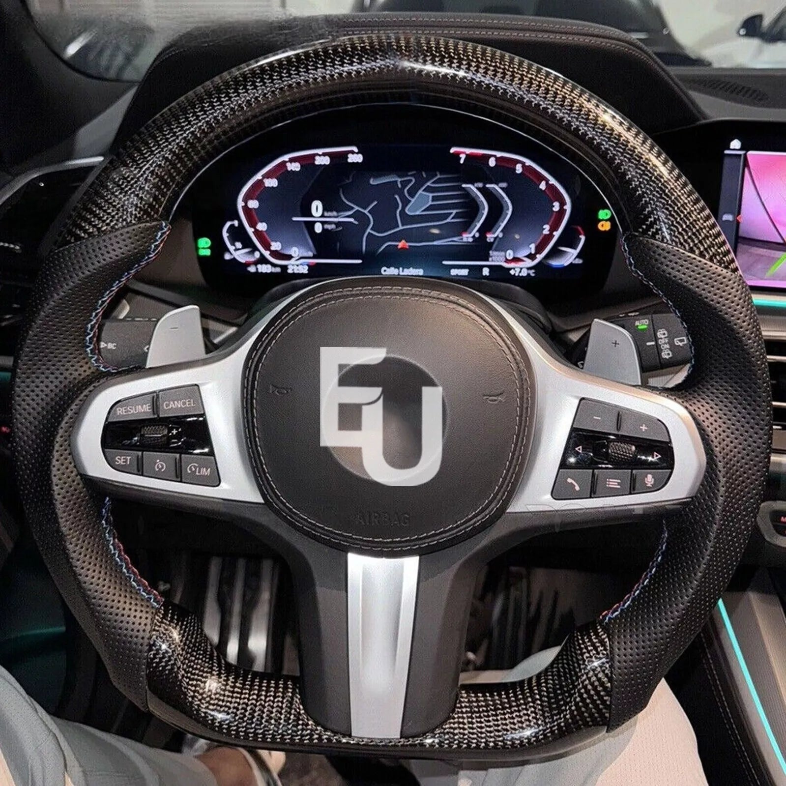 FOR BMW F39 G30 G31 G01 G05 G06 G07 G80 REAL CARBON FIBER HEATED STEERING WHEEL