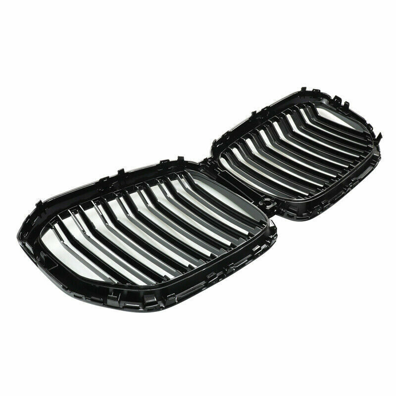 FOR BMW X5 G05 GLOSS BLACK TWIN DUAL SLAT KIDNEY GRILL GRILLE 2018 ONWARDS MODEL