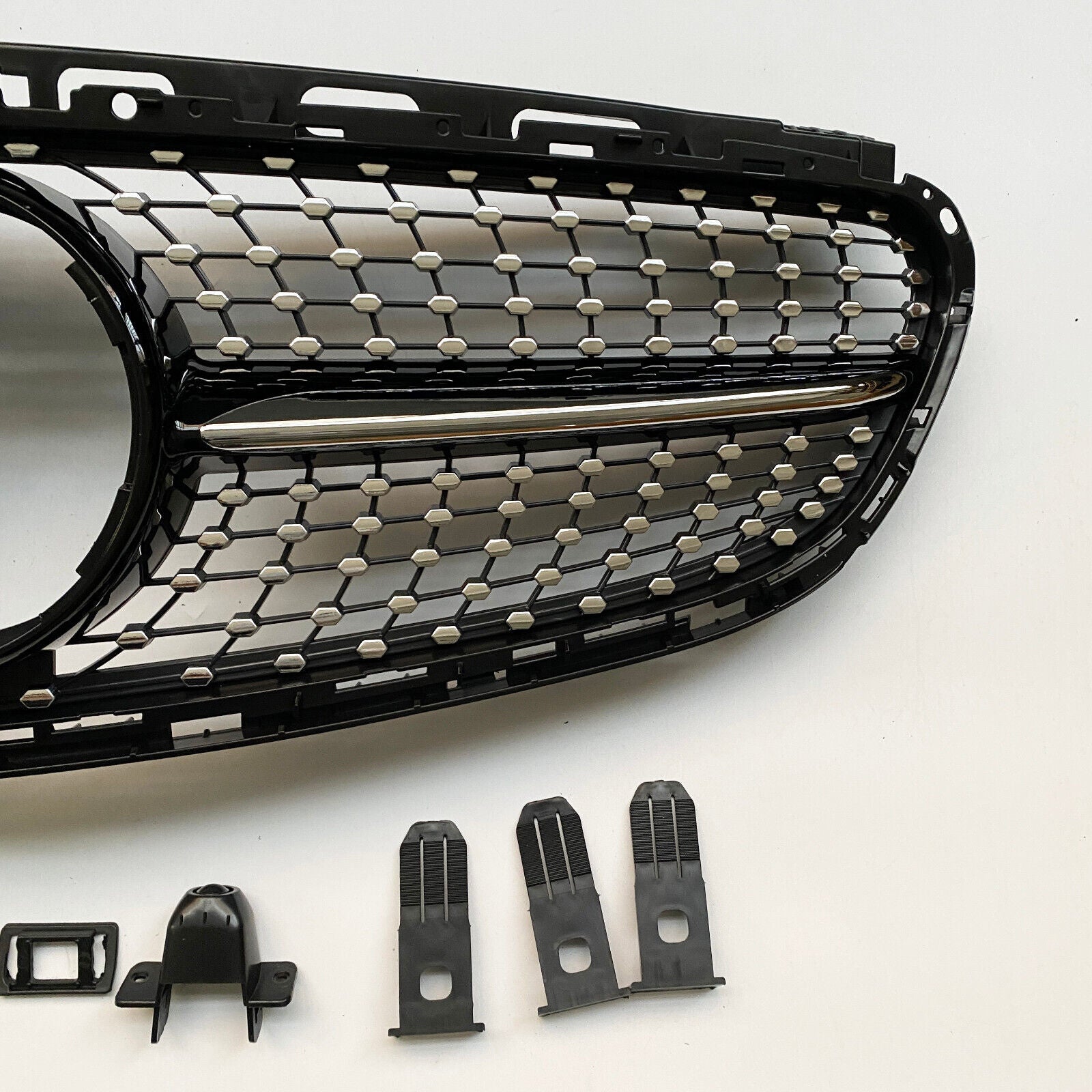 FOR MERCEDES E CLASS W212 FRONT SILVER DIAMOND GRILLE GRILL 2009-2013
