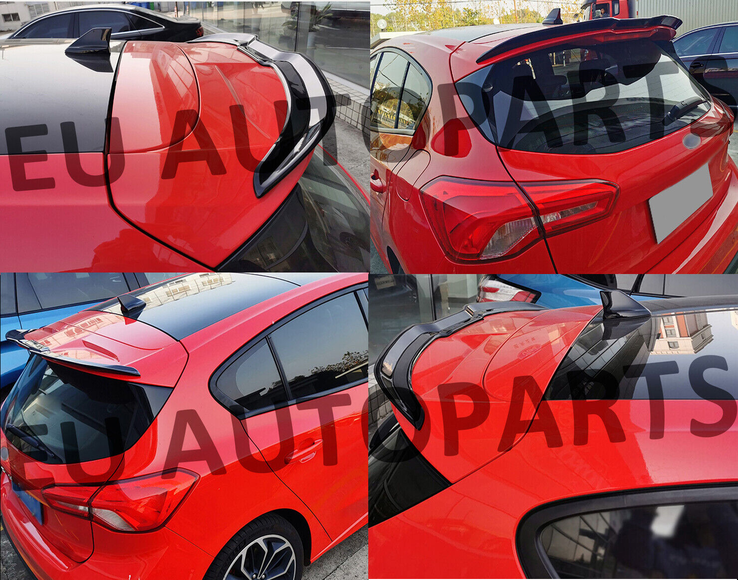 REAR ROOF BOOT SPOILER LIP FOR FORD FOCUS MK4 ST LINE HATCHBACK 19+ GLOSS BLACK
