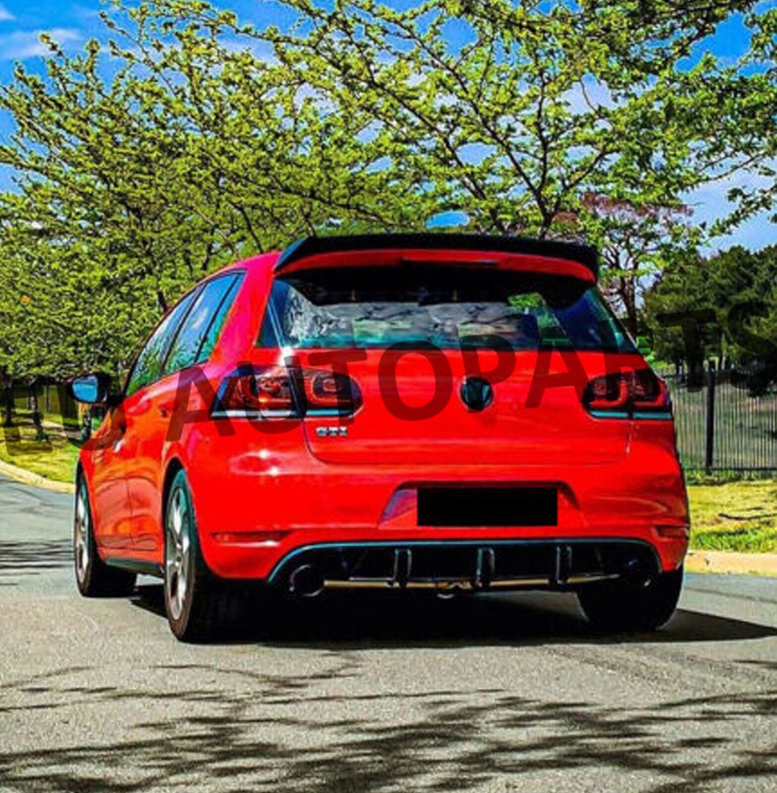 FOR VW GOLF MK6 GTI GTD GOLF R STYLE REAR ROOF SPOILER 2008-2013 GLOSS BLACK