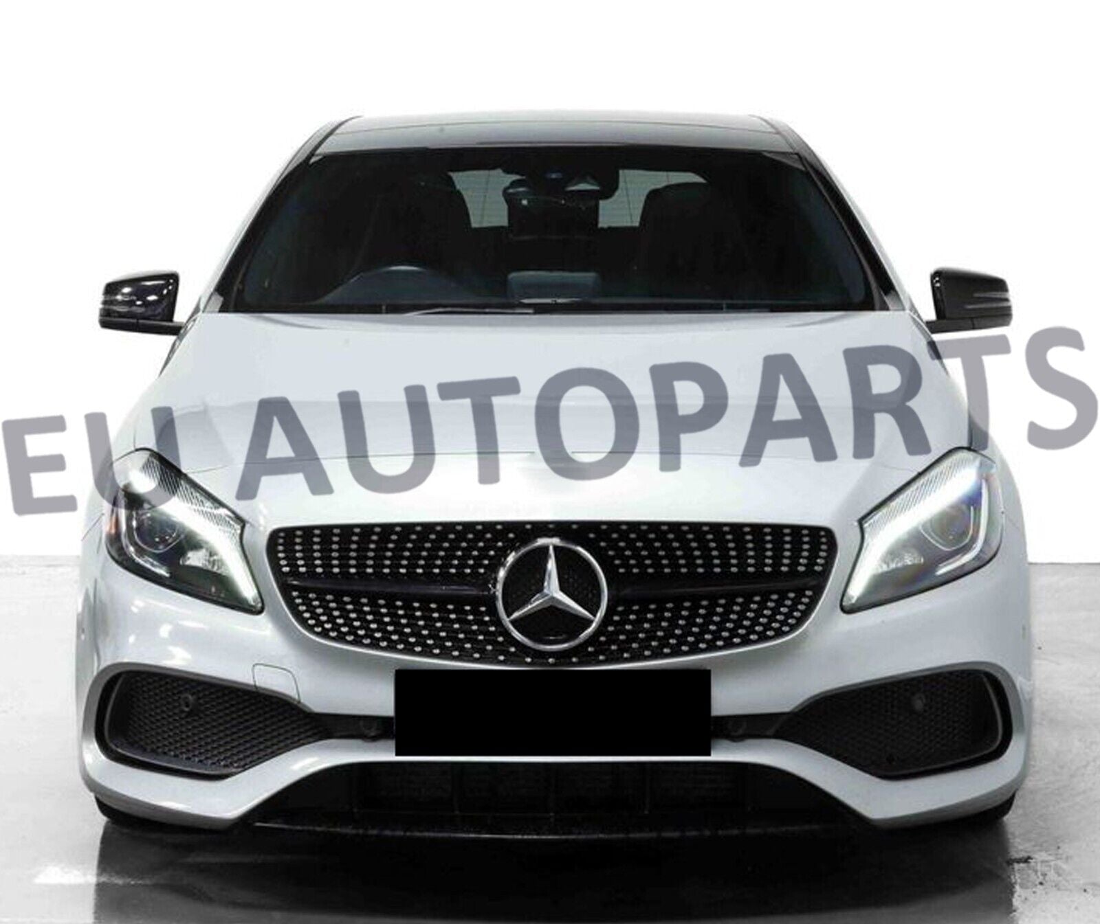 FOR MERCEDES A CLASS W176 LCI GLOSS BLACK CHROME GRILL GRILLE DIAMOND LOOK 16-18
